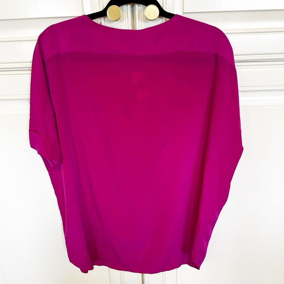 GAP Women’s NWT Fuschia Pink Short Sleeve Oversized Tie Front Blouse - Picture 8 of 8